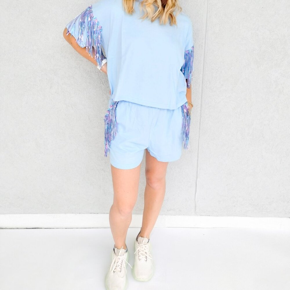 Blue, main strip shorts